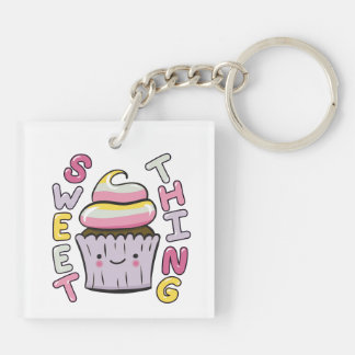 Cute Kawaii Cupcake with Text Keychain