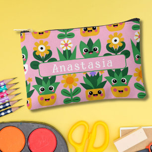 Cute Kawaii Customizable Pot Plant Print Accessory Pouch