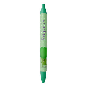 Cute kawaii dancing broccoli cartoon illustration black ink pen