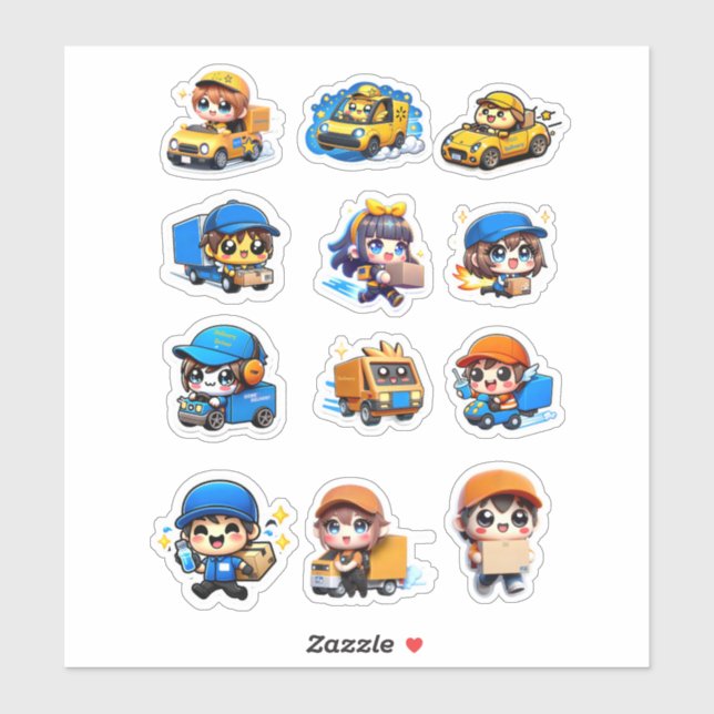 Cute Kawaii Delivery Drivers Services (Sheet)
