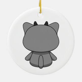 Cute Kawaii Demon Cat  Ceramic Ornament