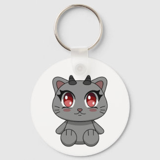 Cute Kawaii Demon Cat  Keychain