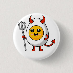 Cute Kawaii Deviled Egg 1 Inch Round Button