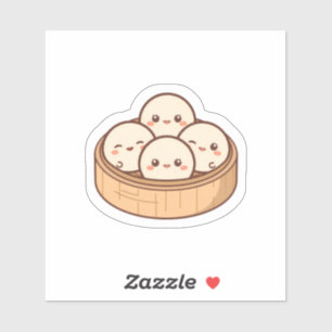 Cute Kawaii Dim Sum Bamboo Steamer Sticker   Adora