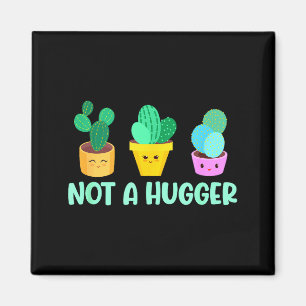 Cute Kawaii Do Not Hug I'm Not A Hugger Cactus Magnet