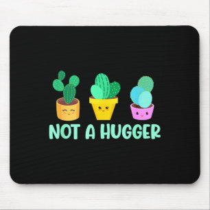Cute Kawaii Do Not Hug I'm Not A Hugger Cactus Mouse Pad