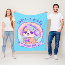 Cute Kawaii Dog with Wings Gamer Girl in Blue