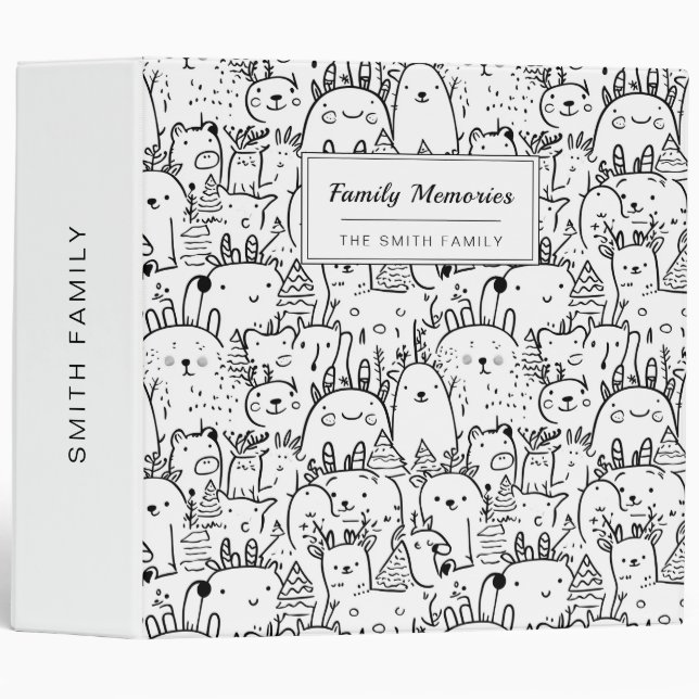 Cute Kawaii Doodle Characters (2) Binder (Front/Spine)