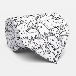 Cute Kawaii Doodle Characters (2) Tie