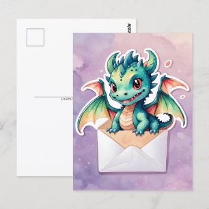 Cute Kawaii Dragon, Postcrossing Postcard