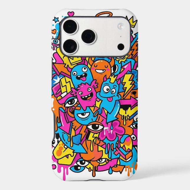 Cute Kawaii Drip Monster Pattern iPhone (Back)