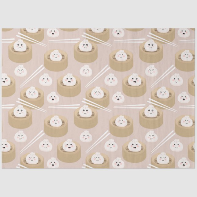 Cute Kawaii Dumplings Steamer Chopsticks  Tissue Paper (Front)