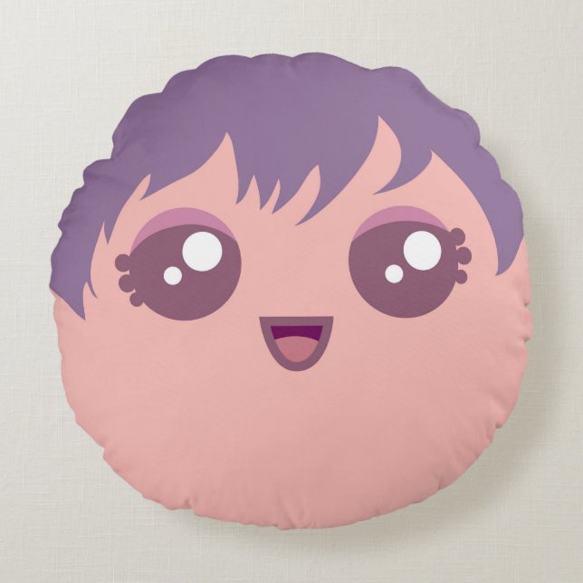 Cute Kawaii Dwarf Planet Ceres Round Pillow (Front)