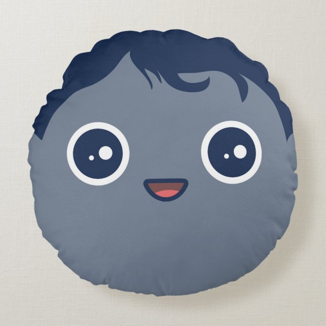 Cute Kawaii Dwarf Planet Pluto Round Pillow (Front)