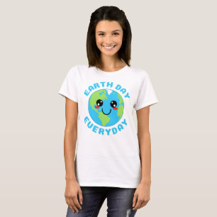 Cute Kawaii Earth Day Everyday T-Shirt