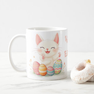 Cute Kawaii Easter Cat Mug – Pastel Kitty Easter