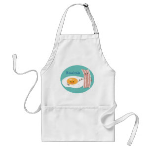 Cute kawaii egg and bacon cartoon illustration standard apron