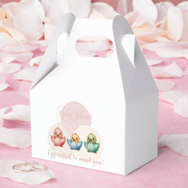 Cute Kawaii Egg Birds Pastel Coloured Baby Shower Favor Box (Wedding)