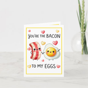Cute Kawaii Eggs and Bacon Thank You Card