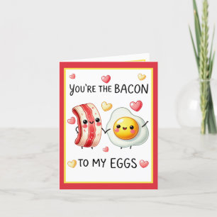Cute Kawaii Eggs and Bacon Thank You Card