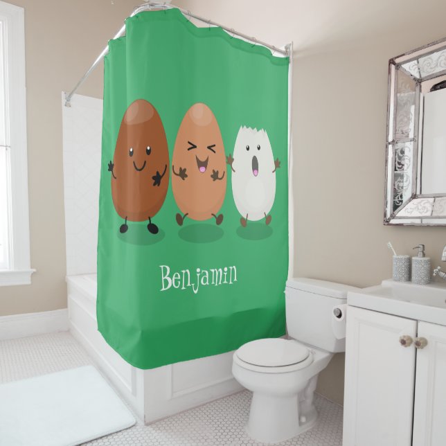 Cute kawaii eggs funny cartoon illustration (In Situ)