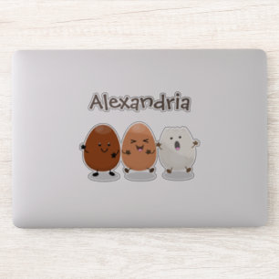 Cute kawaii eggs funny cartoon illustration