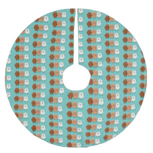 Cute kawaii eggs funny cartoon illustration brushed polyester tree skirt