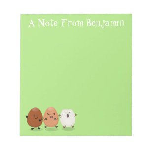 Cute kawaii eggs funny cartoon illustration notepad