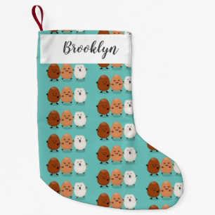 Cute kawaii eggs funny cartoon illustration small christmas stocking