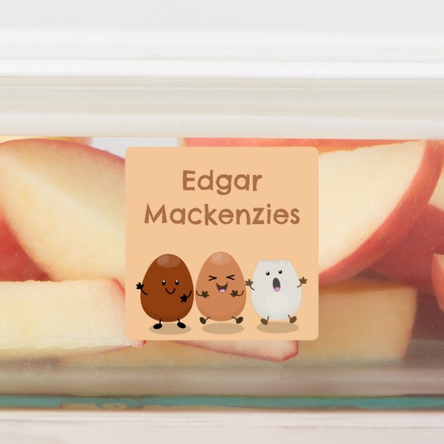 Cute kawaii eggs funny cartoon personalized (Affixed)