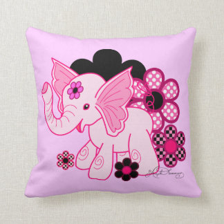 Cute Kawaii Elephant Throw Pillow