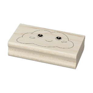 Cute Kawaii Face Smiling Cloud Art Stamp
