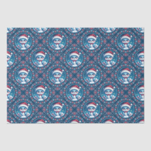 Cute Kawaii Festive Bear Mandala Geo Diamond Tile Tissue Paper