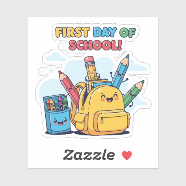 Cute Kawaii First Day of School! Cartoon Backpack  (Sheet)