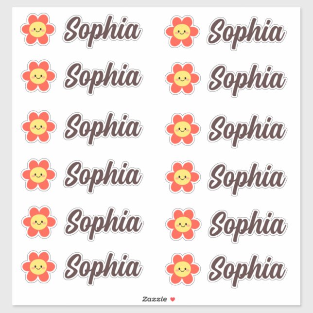 Cute Kawaii Flower Personalized Name (Sheet)