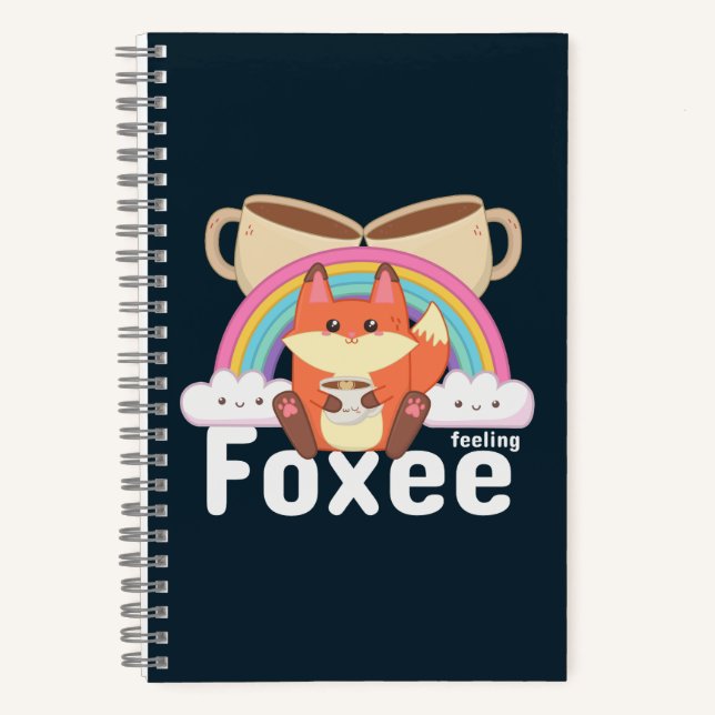 Cute Kawaii Fox Coffee Notebook (Front)