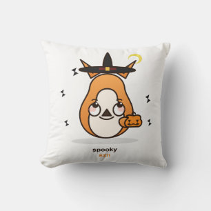 Cute Kawaii Fox Witch Spooky Season Halloween Throw Pillow