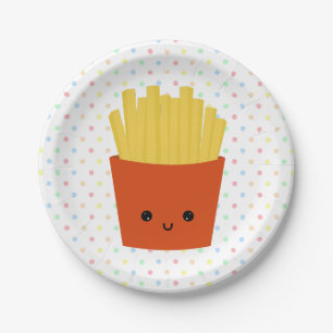 Cute Kawaii French fries chips Paper Plate