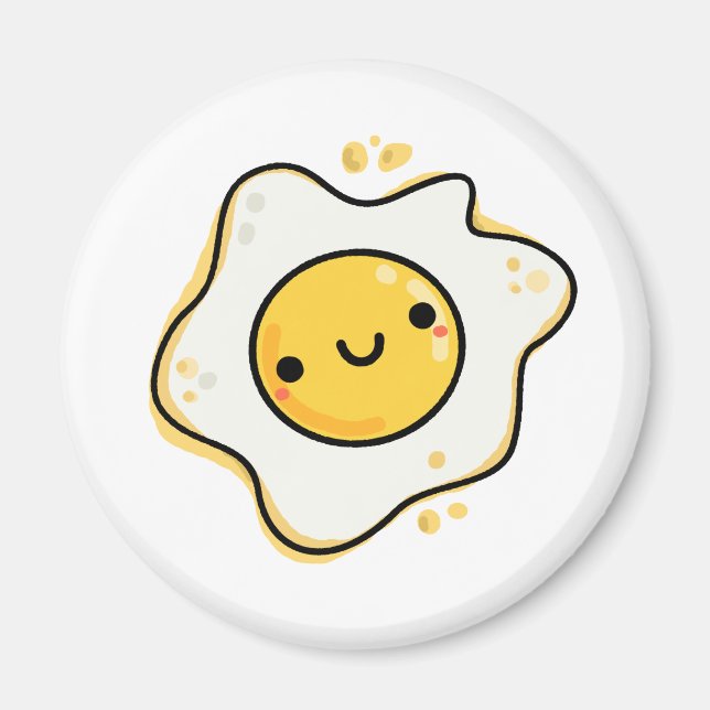 Cute Kawaii Fried Egg Magnet (Front)