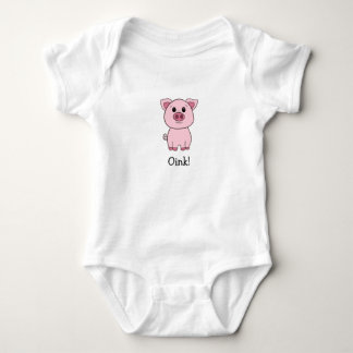 Cute Kawaii Friendly Pig Oink! Baby Bodysuit
