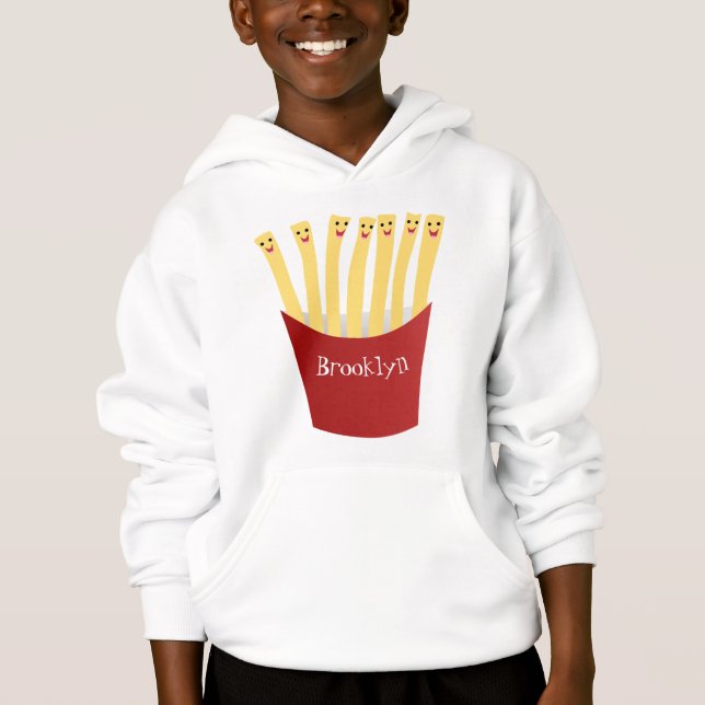 Cute kawaii fries fast food cartoon illustration (Front)