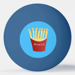 Cute kawaii fries fast food cartoon illustration ping pong ball