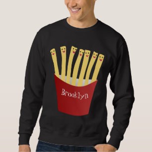 Cute kawaii fries fast food cartoon illustration sweatshirt