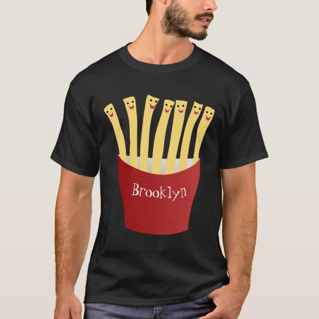 Cute kawaii fries fast food cartoon illustration T-Shirt (Front)