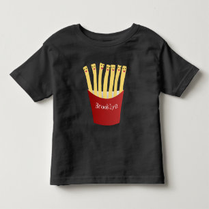 Cute kawaii fries fast food cartoon illustration toddler t-shirt