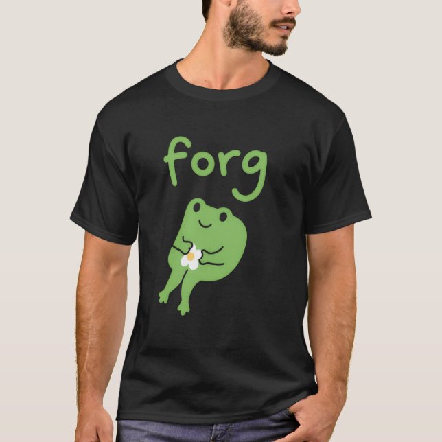 Cute Kawaii Frog Cake Meme Cute Aesthetic Forg  T-Shirt (Front)