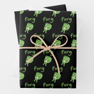 Cute Kawaii Frog Cake Meme Cute Aesthetic Forg Wrapping Paper Sheet