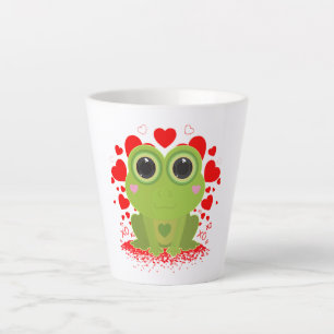 Cute Kawaii Frog Hearts XOXO Cozy Love Coffee Latte Mug