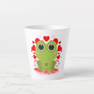 Cute Kawaii Frog Hearts XOXO Cozy Love Coffee Latte Mug