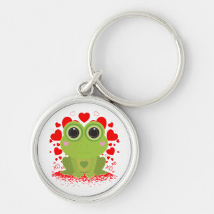 Cute Kawaii Frog Hearts XOXO Love Animal Keychain